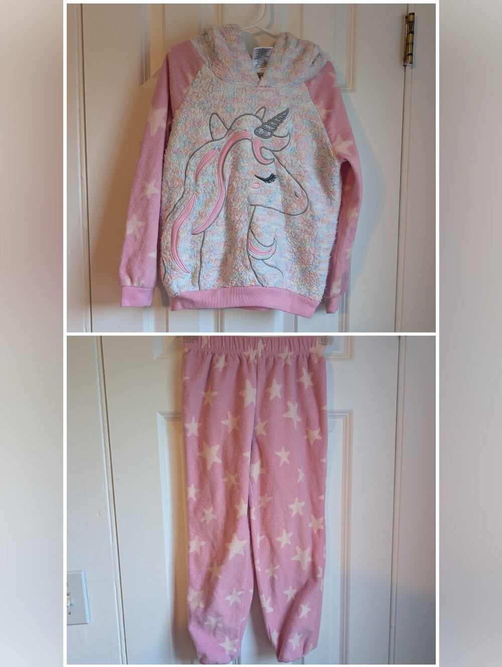 Saint Eve Kids Unicorn Fleece Hooded Pajamas Set Size XS (5 / 6)